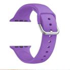 Single-color Silicone Buckle Strap Watch Band For Apple Watch Series 8&7 41mm / SE 2&6&SE&5&4 40mm / 3&2&1 38mm(Dark Purple) - 1