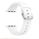 Single-color Silicone Buckle Strap Watch Band For Apple Watch Ultra 49mm&Watch Ultra 2 49mm / Series 9&8&7 45mm / SE 3&SE 2&6&SE&5&4 44mm / 3&2&1 42mm(White) - 1