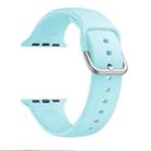 Single-color Silicone Buckle Strap Watch Band For Apple Watch Ultra 49mm / Series 8&7 45mm / SE 2&6&SE&5&4 44mm / 3&2&1 42mm(Emerald Green) - 1