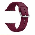 Single-color Silicone Buckle Strap Watch Band For Apple Watch Ultra 49mm / Series 8&7 45mm / SE 2&6&SE&5&4 44mm / 3&2&1 42mm(Wine Red) - 1