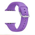 Single-color Silicone Buckle Strap Watch Band For Apple Watch Ultra 49mm / Series 8&7 45mm / SE 2&6&SE&5&4 44mm / 3&2&1 42mm(Dark Purple) - 1