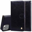 For iPhone 13 mini Business Style Oil Wax Texture Horizontal Flip Leather Case with Holder & Card Slots & Wallet (Black) - 1