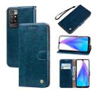 For Xiaomi Redmi 10 Business Style Oil Wax Texture Horizontal Flip Leather Case with Holder & Card Slots & Wallet(Blue) - 1