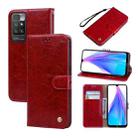 For Xiaomi Redmi 10 Business Style Oil Wax Texture Horizontal Flip Leather Case with Holder & Card Slots & Wallet(Red) - 1