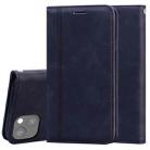 For iPhone 13 mini Frosted Business Magnetic Horizontal Flip PU Leather Case with Holder & Card Slot & Lanyard (Black) - 1