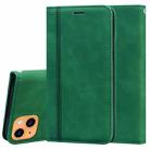 For iPhone 13 Frosted Business Magnetic Horizontal Flip PU Leather Case with Holder & Card Slot & Lanyard(Green) - 1