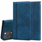 For iPhone 13 Pro Frosted Business Magnetic Horizontal Flip PU Leather Case with Holder & Card Slot & Lanyard (Blue) - 1