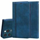 For iPhone 13 Pro Max Frosted Business Magnetic Horizontal Flip PU Leather Case with Holder & Card Slot & Lanyard (Blue) - 1