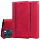 For iPhone 13 Pro Max Frosted Business Magnetic Horizontal Flip PU Leather Case with Holder & Card Slot & Lanyard (Red) - 1
