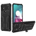 For Motorola Moto G30 Kickstand Armor Card Wallet Phone Case(Black) - 1
