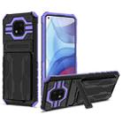For Motorola Moto G Power 2021 Kickstand Armor Card Wallet Phone Case(Purple) - 1