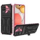 For Samsung Galaxy A42 5G Kickstand Armor Card Wallet Phone Case(Pink) - 1