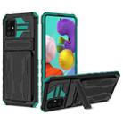 For Samsung Galaxy A31 / A51 Kickstand Armor Card Wallet Phone Case(Dark Green) - 1