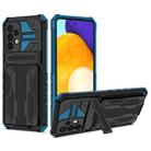 For Samsung Galaxy A72 5G / 4G Kickstand Armor Card Wallet Phone Case(Blue) - 1