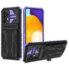 For Samsung Galaxy A72 5G / 4G Kickstand Armor Card Wallet Phone Case(Purple) - 1