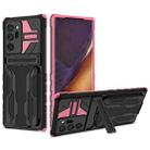 For Samsung Galaxy Note20 Ultra Kickstand Armor Card Wallet Phone Case(Pink) - 1