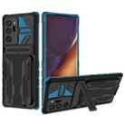 For Samsung Galaxy Note20 Ultra Kickstand Armor Card Wallet Phone Case(Blue) - 1