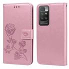 For Xiaomi Redmi 10 Rose Embossed Horizontal Flip PU Leather Case with Holder & Card Slots & Wallet(Rose Gold) - 1