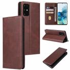 For Samsung Galaxy S20 Calf Texture Magnetic Horizontal Flip Leather Case with Holder & Card Slots & Wallet(Brown) - 1