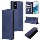 For Samsung Galaxy S20 Calf Texture Magnetic Horizontal Flip Leather Case with Holder & Card Slots & Wallet(Blue) - 1