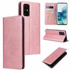 For Samsung Galaxy S20+ Calf Texture Magnetic Horizontal Flip Leather Case with Holder & Card Slots & Wallet(Rose Gold) - 1