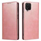 For Samsung Galaxy A42 5G Calf Texture Magnetic Horizontal Flip Leather Case with Holder & Card Slots & Wallet(Rose Gold) - 1