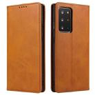 For Samsung Galaxy Note20 Ultra Calf Texture Magnetic Horizontal Flip Leather Case with Holder & Card Slots & Wallet(Khaki) - 1