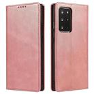 For Samsung Galaxy Note20 Ultra Calf Texture Magnetic Horizontal Flip Leather Case with Holder & Card Slots & Wallet(Rose Gold) - 1