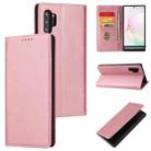 For Samsung Galaxy Note10+ Calf Texture Magnetic Horizontal Flip Leather Case with Holder & Card Slots & Wallet(Rose Gold) - 1
