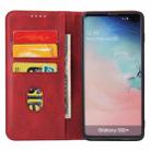 For Samsung Galaxy S10+ Calf Texture Magnetic Horizontal Flip Leather Case with Holder & Card Slots & Wallet(Red) - 3
