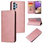 For Samsung Galaxy A32 5G Calf Texture Magnetic Horizontal Flip Leather Case with Holder & Card Slots & Wallet(Rose Gold) - 1