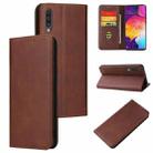 For Samsung Galaxy A50 Calf Texture Magnetic Horizontal Flip Leather Case with Holder & Card Slots & Wallet(Brown) - 1