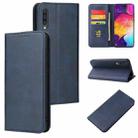 For Samsung Galaxy A50 Calf Texture Magnetic Horizontal Flip Leather Case with Holder & Card Slots & Wallet(Blue) - 1