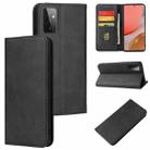 For Samsung Galaxy A72 5G / 4G Calf Texture Magnetic Horizontal Flip Leather Case with Holder & Card Slots & Wallet(Black) - 1