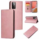 For Samsung Galaxy A72 5G / 4G Calf Texture Magnetic Horizontal Flip Leather Case with Holder & Card Slots & Wallet(Rose Gold) - 1