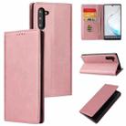 For Samsung Galaxy Note10 Calf Texture Magnetic Horizontal Flip Leather Case with Holder & Card Slots & Wallet(Rose Gold) - 1