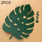 2 PCS Monstera Leaves 23x17cm Creative Leaves Paper Cutting Shooting Props Papercut Jewelry Cosmetics Background Photo Photography Props(Deep Green) - 1