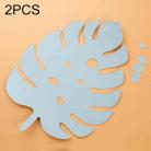 2 PCS Monstera Leaves 23x17cm Creative Leaves Paper Cutting Shooting Props Papercut Jewelry Cosmetics Background Photo Photography Props(Light Blue) - 1