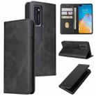 For Huawei P40 Calf Texture Magnetic Horizontal Flip Leather Case with Holder & Card Slots & Wallet(Black) - 1