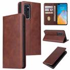 For Huawei P40 Calf Texture Magnetic Horizontal Flip Leather Case with Holder & Card Slots & Wallet(Brown) - 1