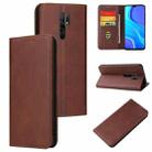 For Xiaomi Redmi 9 Calf Texture Magnetic Horizontal Flip Leather Case with Holder & Card Slots & Wallet(Brown) - 1