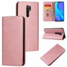 For Xiaomi Redmi 9 Calf Texture Magnetic Horizontal Flip Leather Case with Holder & Card Slots & Wallet(Rose Gold) - 1
