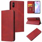 For Xiaomi Redmi 9A Calf Texture Magnetic Horizontal Flip Leather Case with Holder & Card Slots & Wallet(Red) - 1