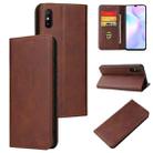 For Xiaomi Redmi 9A Calf Texture Magnetic Horizontal Flip Leather Case with Holder & Card Slots & Wallet(Brown) - 1