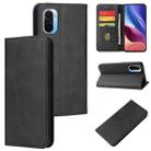 For Xiaomi Redmi K40 Calf Texture Magnetic Horizontal Flip Leather Case with Holder & Card Slots & Wallet(Black) - 1