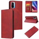 For Xiaomi Redmi K40 Calf Texture Magnetic Horizontal Flip Leather Case with Holder & Card Slots & Wallet(Red) - 1