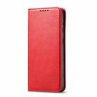 For Xiaomi Redmi K40 Calf Texture Magnetic Horizontal Flip Leather Case with Holder & Card Slots & Wallet(Red) - 2