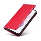 For Xiaomi Redmi K40 Calf Texture Magnetic Horizontal Flip Leather Case with Holder & Card Slots & Wallet(Red) - 4