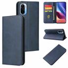 For Xiaomi Redmi K40 Calf Texture Magnetic Horizontal Flip Leather Case with Holder & Card Slots & Wallet(Blue) - 1