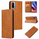For Xiaomi Redmi K40 Calf Texture Magnetic Horizontal Flip Leather Case with Holder & Card Slots & Wallet(Khaki) - 1